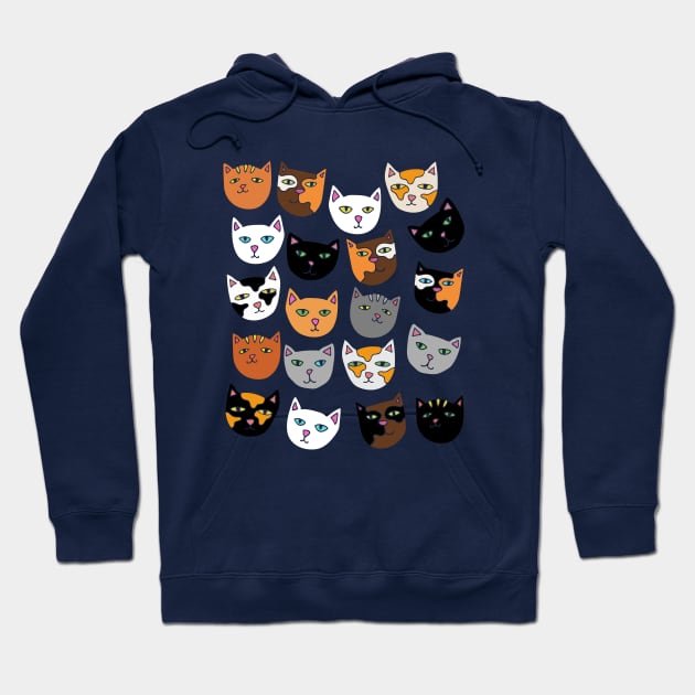 Crazy Cat Lady Pattern cats Hoodie by bubbsnugg